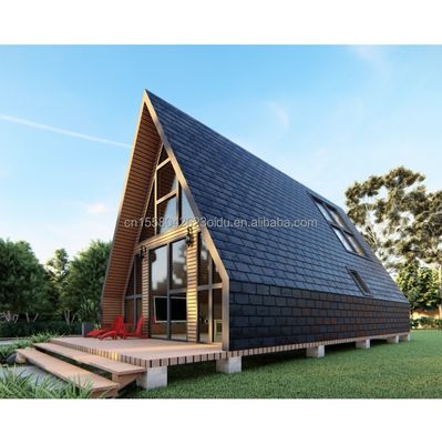 Hotel Wooden Houses with Triangle Design Modern Style Container and 50/75/100mm Wave Sandwich Panel Wall in EU