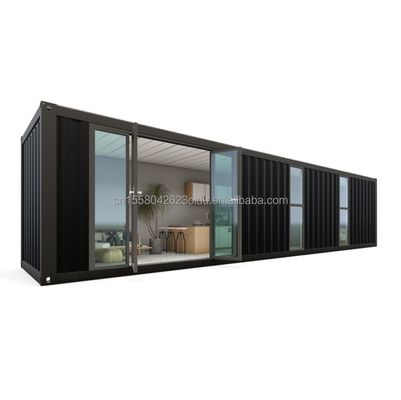 Hotel 40ft Prefab Modular Folding Container Fast Build Tiny House with Galvanized Steel Square Tubes Main Structure