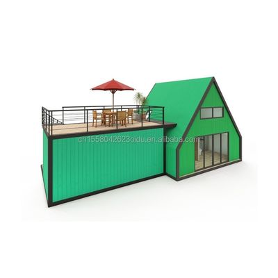 Villa Living or Hotel Elegant Residential Prefab Container House with Aluminum Alloy Windows in Steel Triangle Design
