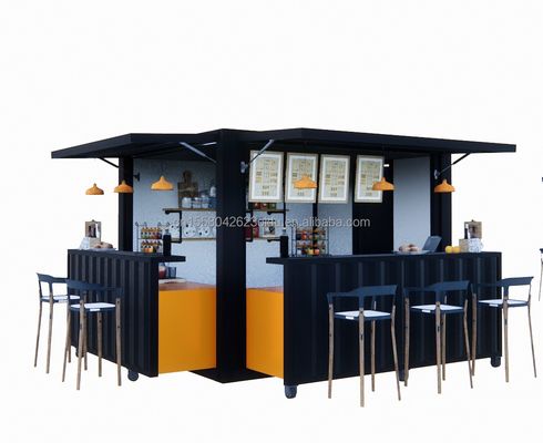 Fast Food Mini Pop-up Shop Cafe Shops Mobile Container Coffee Bar Houses with Modern Design Style and Aluminum Alloy Windows