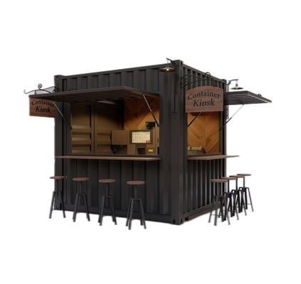 Galvanized Steel Square Tubes Mini Popup Shop Mobile Container Coffee Bar Houses 10ft Container with 50mm Wall and 75mm Wall