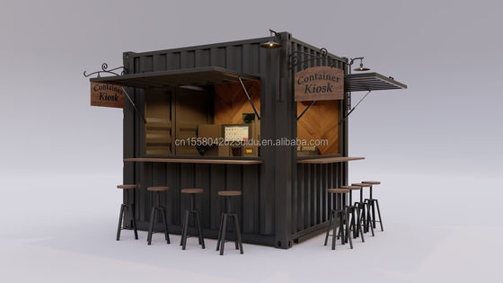 Galvanized Steel Square Tubes Mini Popup Shop Mobile Container Coffee Bar Houses 10ft Container with 50mm Wall and 75mm Wall