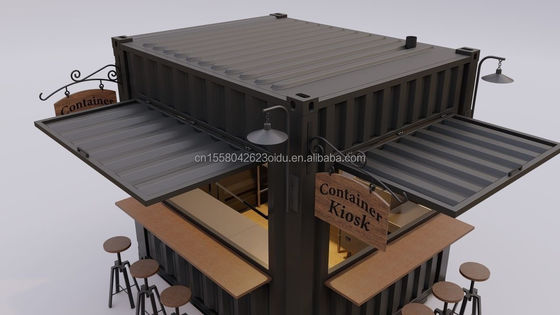 Galvanized Steel Square Tubes Mini Popup Shop Mobile Container Coffee Bar Houses 10ft Container with 50mm Wall and 75mm Wall
