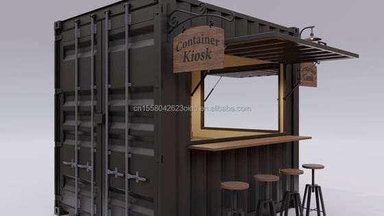 Galvanized Steel Square Tubes Mini Popup Shop Mobile Container Coffee Bar Houses 10ft Container with 50mm Wall and 75mm Wall