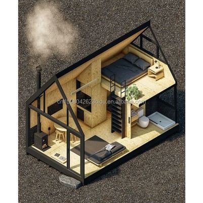 Hotel Triangular Container House with Prefabricated Steel Structure and Sandwich Panel Walls 50/75/100mm Wave Panels