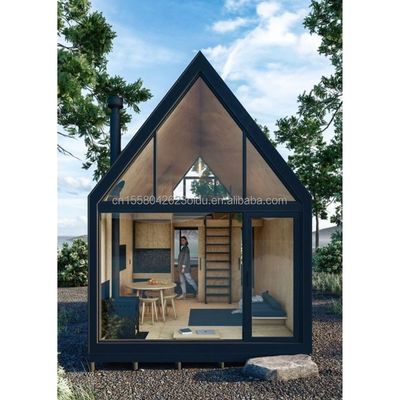 Modern A-Triangle Tiny House Prefab House Trailer Flat Pack Steel and Sandwich Panel Mobile Home for Hotel or Other Purposes