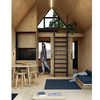 Modern A-Triangle Tiny House Prefab House Trailer Flat Pack Steel and Sandwich Panel Mobile Home for Hotel or Other Purposes