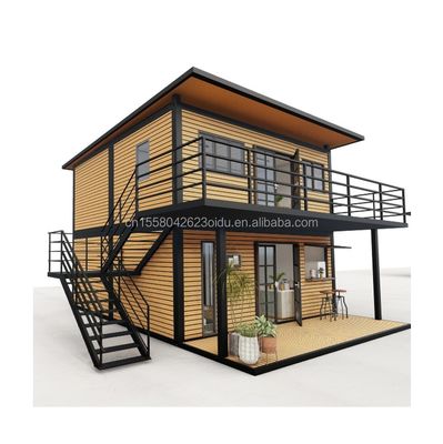 Galvanized Steel Bending 180g Modern Wooden Houses 4 Bedroom Bilayer Prefab Steel Expandable Container House Design for Mall