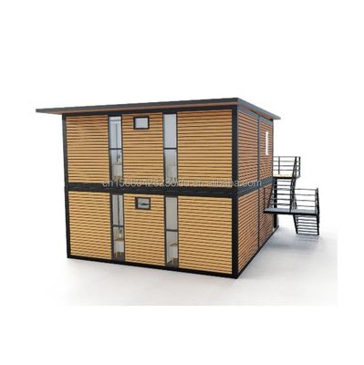 Galvanized Steel Bending 180g Modern Wooden Houses 4 Bedroom Bilayer Prefab Steel Expandable Container House Design for Mall
