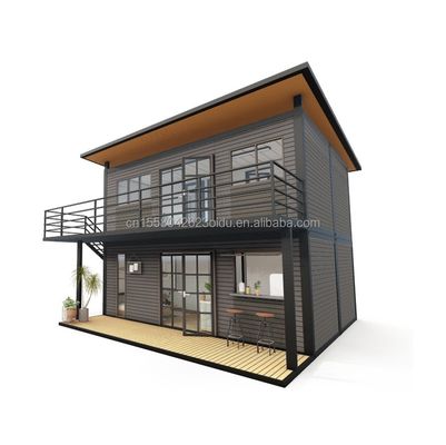 Main structure Wooden Galvanized Steel Square Tubes 4 Bedroom Bilayer Prefab Expandable Container House Design for Mall