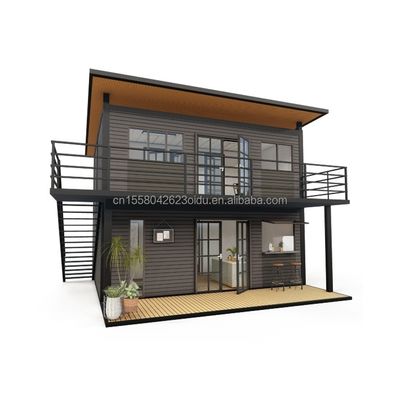 Main structure Wooden Galvanized Steel Square Tubes 4 Bedroom Bilayer Prefab Expandable Container House Design for Mall