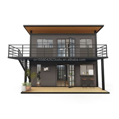 Main structure Wooden Galvanized Steel Square Tubes 4 Bedroom Bilayer Prefab Expandable Container House Design for Mall
