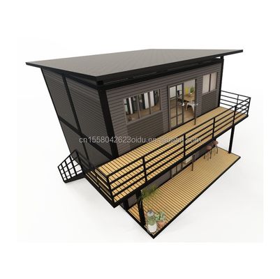 Main structure Wooden Galvanized Steel Square Tubes 4 Bedroom Bilayer Prefab Expandable Container House Design for Mall