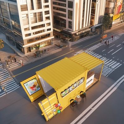 Log Wall 10ft Expandable Steel Container Prefab Container Bar for Outdoor Fast Food Modified Shipping Container Houses