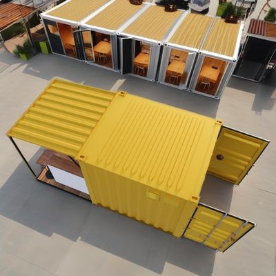 Log Wall 10ft Expandable Steel Container Prefab Container Bar for Outdoor Fast Food Modified Shipping Container Houses