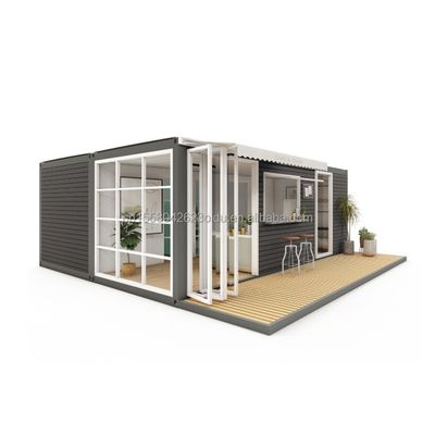 Style Two Bedrooms Container House with Galvanized Steel Square Tubes Structure and Kitchen Living Room