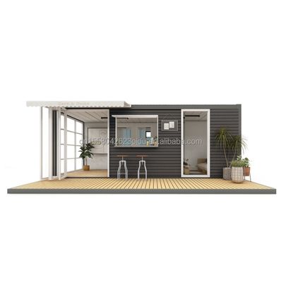 Style Two Bedrooms Container House with Galvanized Steel Square Tubes Structure and Kitchen Living Room