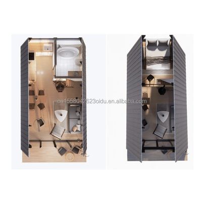Aluminum Window Modern Portable Steel Triangular Prefabricated Wooden House Detachable Container for Home or Hotel 1-