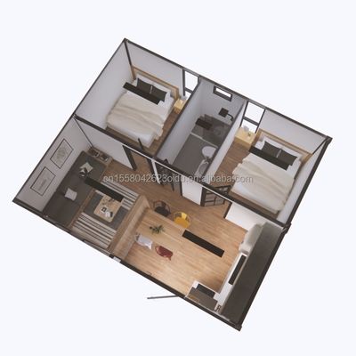 Customizable Detachable Mobile House EU Two Bedrooms Two 20ft Prefabricated Container House for Personalized Living