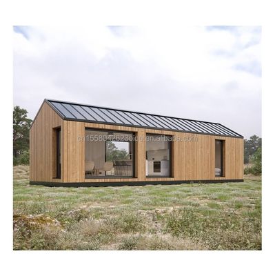 Aluminum Alloy Windows Modern Triangle Roof Prefab House Flat Roof Residential Container Wooden Prefabricated Homes Outdoor Made Steel Sandwich Panel