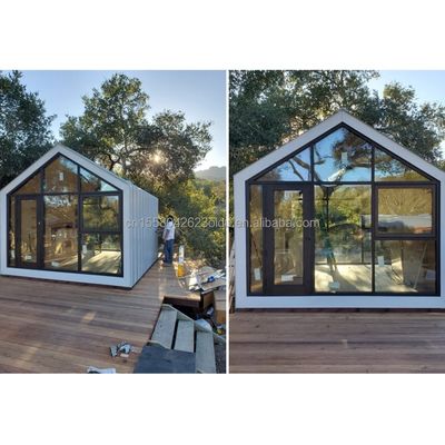Modified Shipping Container Prefab House Triangle Roof and Stable Wood Foundation for Residential Steel Container Home