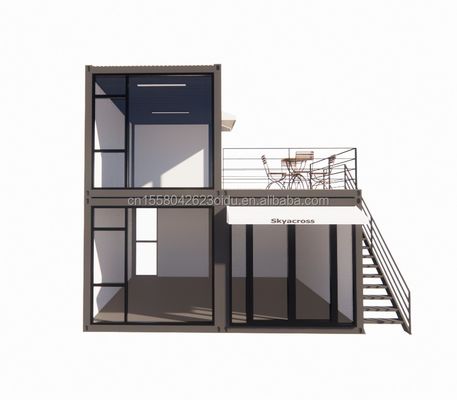 40ft 20ft Deluxe Bedroom Large Glass Studio Movable Wood House Wall 50/75/100mm Wave Sandwich Panel Customized Color Hotels