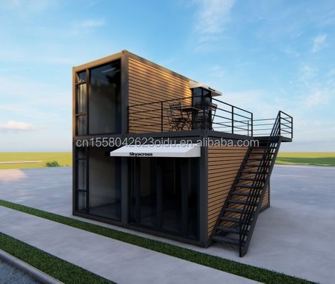 40ft 20ft Deluxe Bedroom Large Glass Studio Movable Wood House Wall 50/75/100mm Wave Sandwich Panel Customized Color Hotels