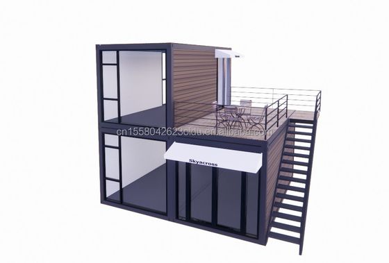 40ft 20ft Deluxe Bedroom Large Glass Studio Movable Wood House Wall 50/75/100mm Wave Sandwich Panel Customized Color Hotels