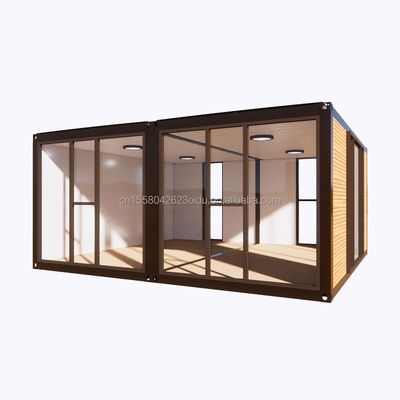 Modern 2 Bedroom Prefab Steel Expandable Container House for Mall Application Customized Color Design