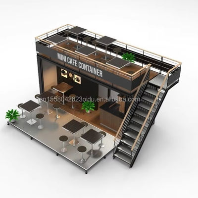 Modern 10 ft 20 ft Prefabricated Steel Shop Container Kiosk Mobile Mini Bar for Outdoor Kitchen and Restaurant Movable Design Shop