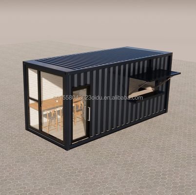 Customized Color Galvanized Steel Bending 180g Fast-Food Restaurant and Pop-Up Shop Mini Store Tiny Mobile Shop with Wheels