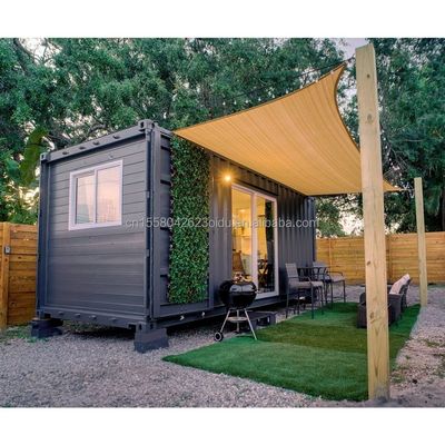 Galvanized Steel Square Tube Structure 20ft Prefabricated Wooden House for Hotel and Independent Garden