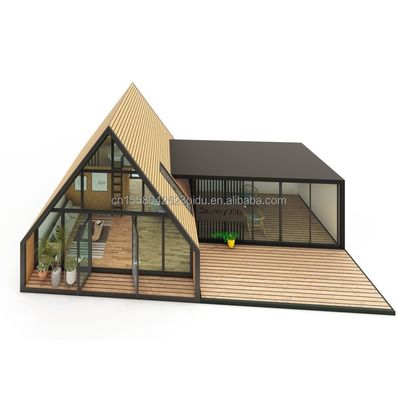 Modern Design Triangle Combined Flat Pack Steel and Wooden Container House Expandable for Outdoor Application 20ft or 40f