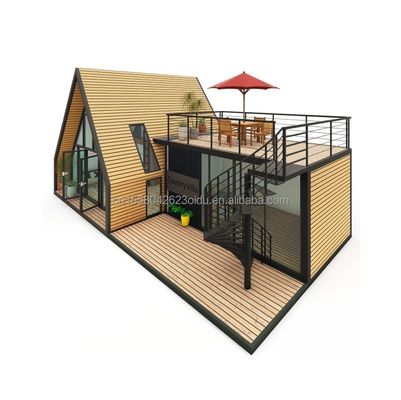 EU Modern Triangular Wooden Steel Structure House for Hotel or Carport Main Structure of Galvanized Steel Square Tubes