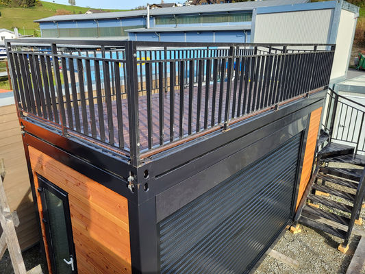 20ft Flat Pack Container Modern Design Steel Prefabricated Mobile Home Coffee Bar Shop with Terrace and Outdoor Application