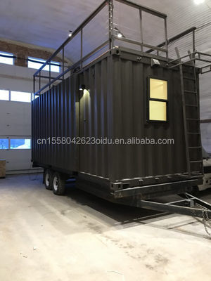 20ft Flat Pack Container Modern Design Steel Prefabricated Mobile Home Coffee Bar Shop with Terrace and Outdoor Application