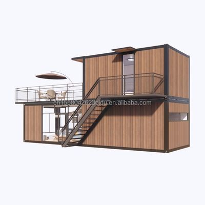 3 Bedroom Modular Prefab Container House Modern Design Steel Wall Panel Wooden Color Expandable Prefabricated for Living