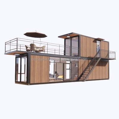 3 Bedroom Modular Prefab Container House Modern Design Steel Wall Panel Wooden Color Expandable Prefabricated for Living