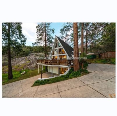 Main Structure Galvanized Steel Square Tubes Modern Triangle Outdoor House Designed with Sandwich Panel Material for Shop