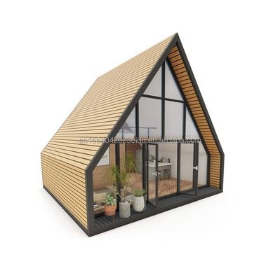 EU Modern Triangle Steel Structure Flat Pack Container House Design for Wooden House within 20ft or 40ft Mall Application