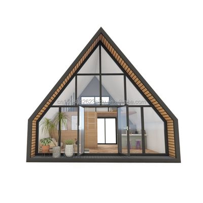EU Modern Triangle Steel Structure Flat Pack Container House Design for Wooden House within 20ft or 40ft Mall Application