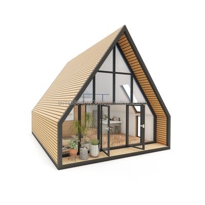 EU Modern Triangle Steel Structure Flat Pack Container House Design for Wooden House within 20ft or 40ft Mall Application