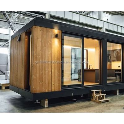 20ft Mobile Home Garden Studio Prefabricated Customizable Steel Container House with Wall 50/75/100mm Wave Sandwich Panel