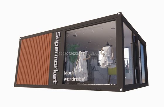 Galvanized Steel Bending Expandable Container Mobile Shop Clothing Showroom with Aluminum Alloy Windows and Modern Design