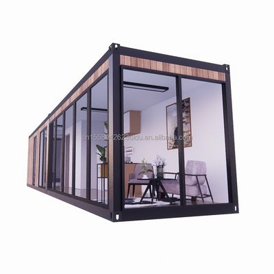 Resort Hotel Accommodation Made of Galvanized Steel Square Tubes and Modern Wooden Materials in Flat Packaging Containe