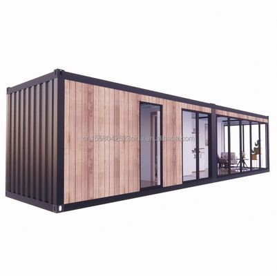 Resort Hotel Accommodation Made of Galvanized Steel Square Tubes and Modern Wooden Materials in Flat Packaging Containe