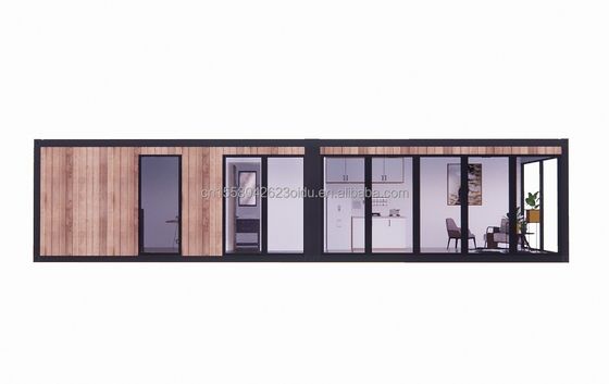 Resort Hotel Accommodation Made of Galvanized Steel Square Tubes and Modern Wooden Materials in Flat Packaging Containe