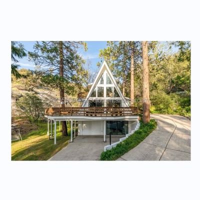 EU Triangle A-Shaped Steel Structure Frame Room Modern Tiny House Prefab Kit Luxury Triangle A-Frame House with Wooden Houses
