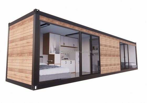 EU 40ft Prefabricated Living Room Container Room with Aluminum Alloy Windows and Galvanized Steel Square Tubes