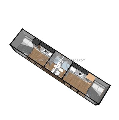 EU 40ft Prefabricated Living Room Container Room with Aluminum Alloy Windows and Galvanized Steel Square Tubes